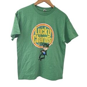 Lucky Charms 70s Vintage Retro Inspired Graphic T-Shirt St Patrick's Day Sz M